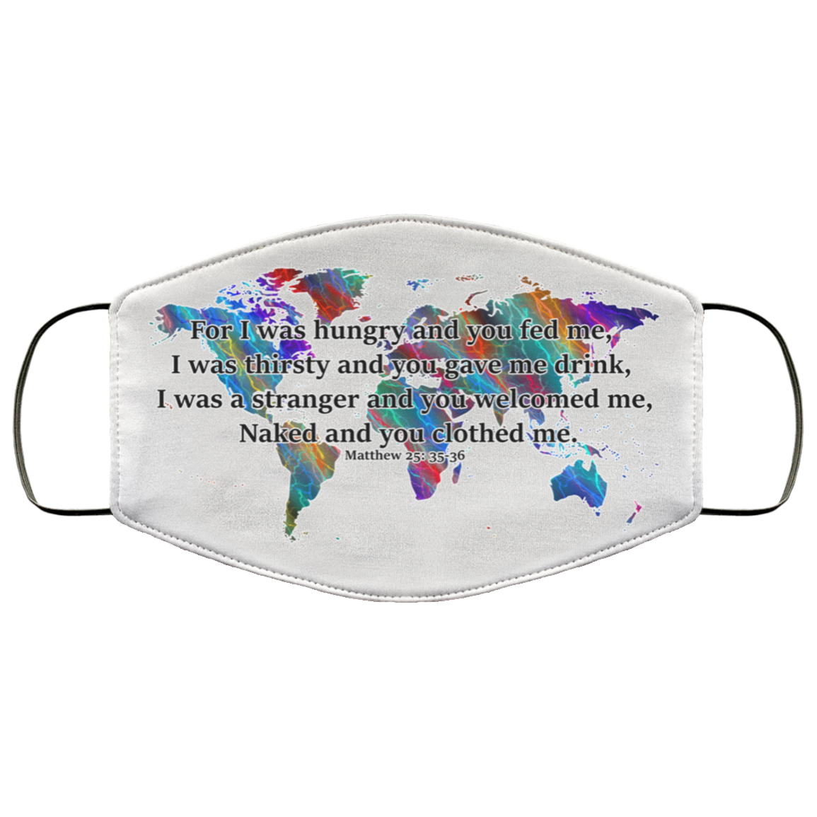 Matthew 25 35-36 3 Layer Protective Face Mask