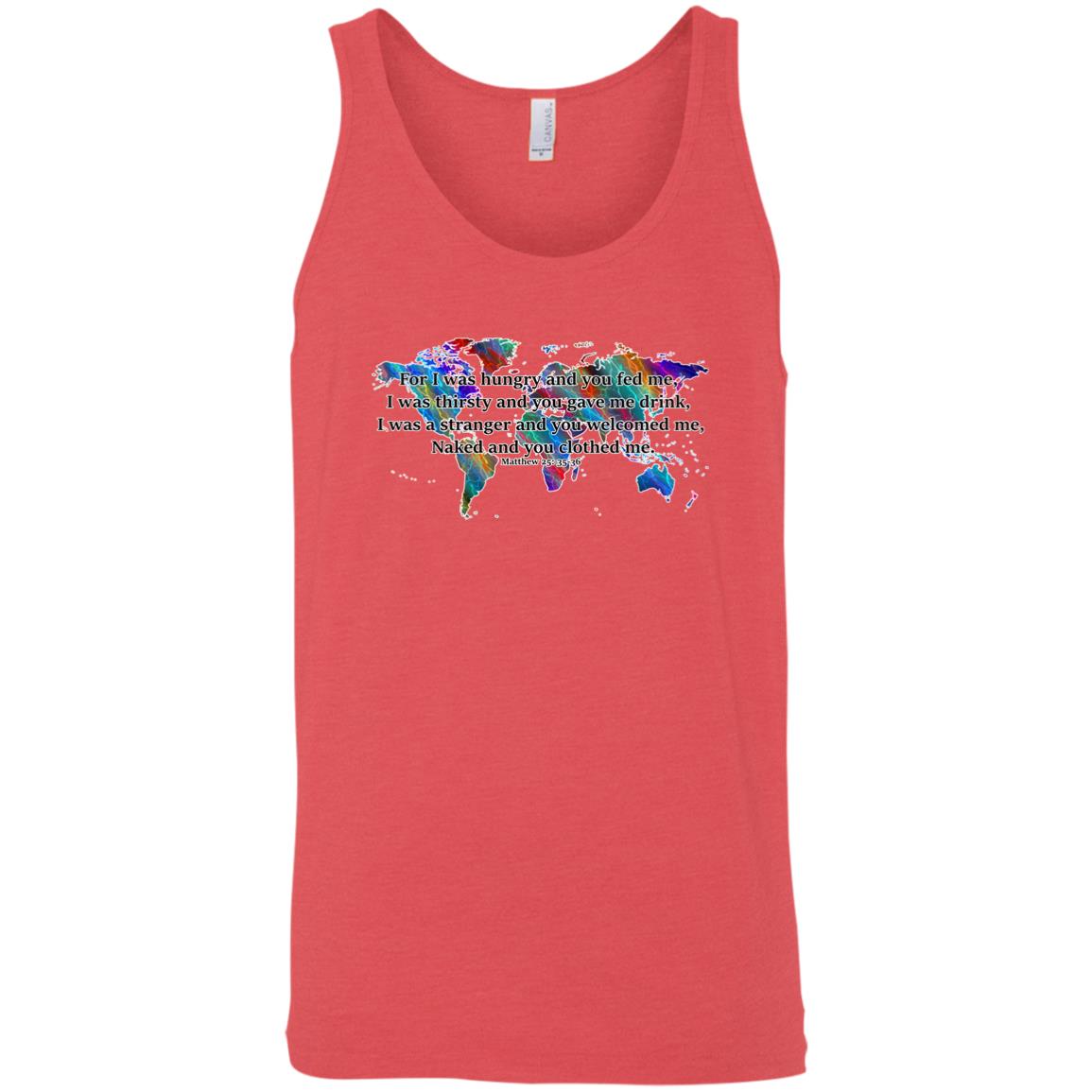 Matthew 25 35-36 Sleeveless Unisex Tee