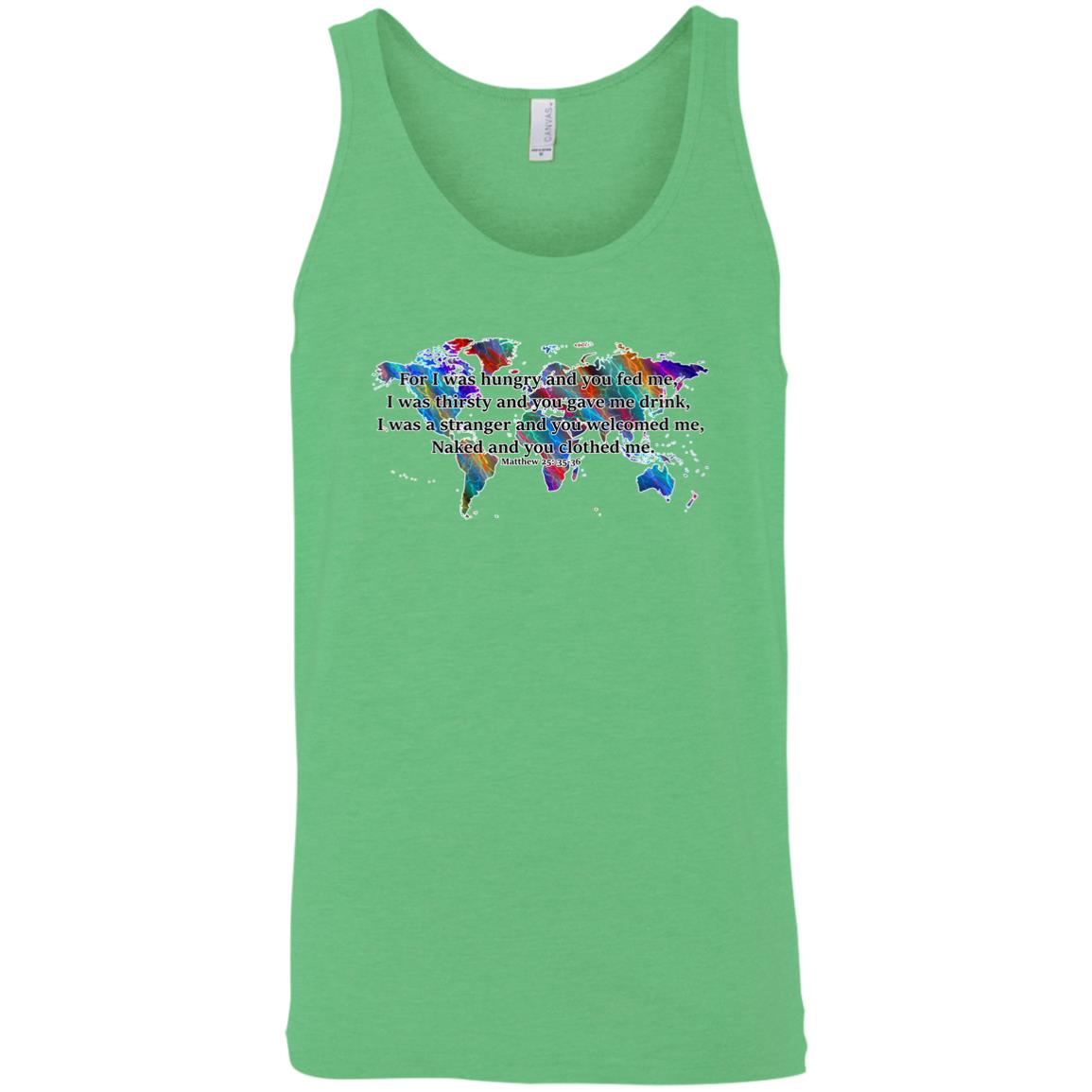 Matthew 25 35-36 Sleeveless Unisex Tee