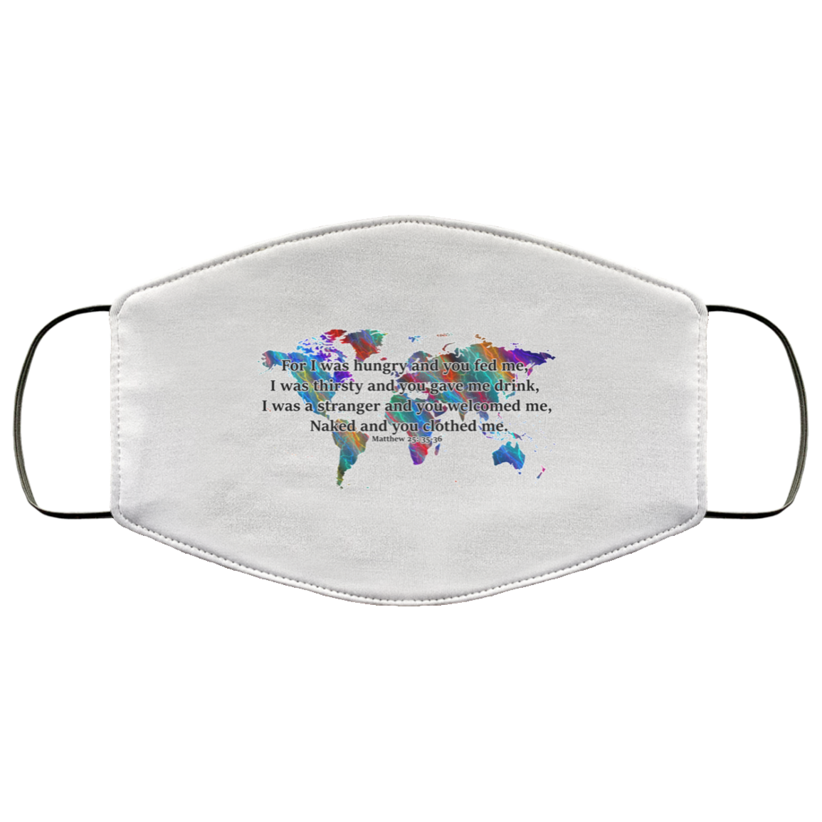 Matthew 25 35-36 2 Layer Protective Mask