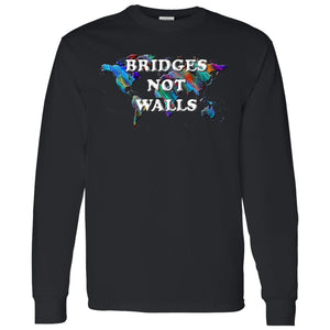 BRIDGES NOT WALLS LONG SLEEVE T-SHIRT | KC WOW WARES