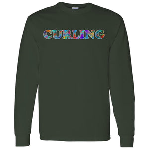 Curling Long Sleeve Sport T-Shirt